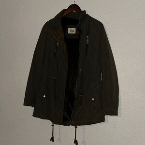 YMI Olive Retro Old School Lined Jacket size Large